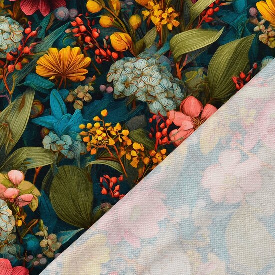 Sweat - Bloemen Boeket - Petrol
