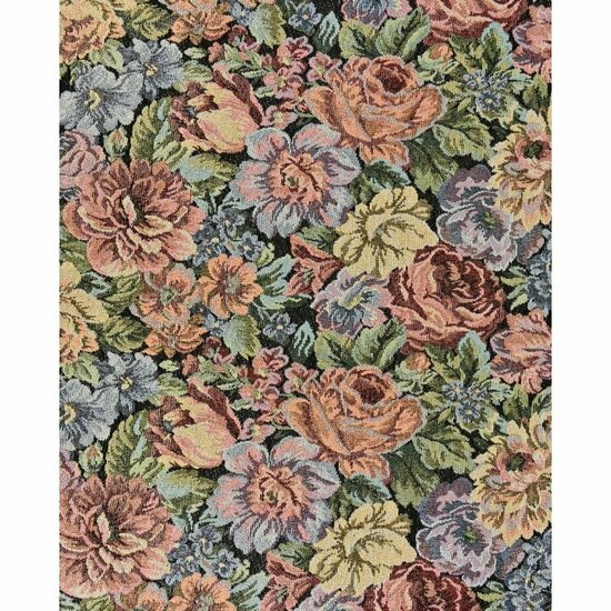 Jacquard - Flowers - Zwart