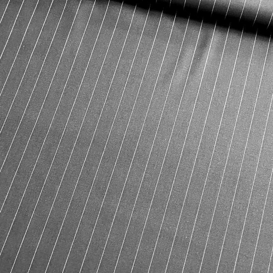 Broekenstof - Krijtstreep - Zwart