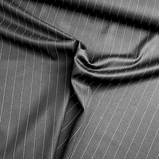 Broekenstof - Krijtstreep - Zwart
