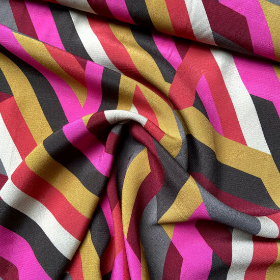Viscose Crepe - Geometric - Multicolor