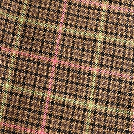Gabardine Stretch - Carreaux - Bruin