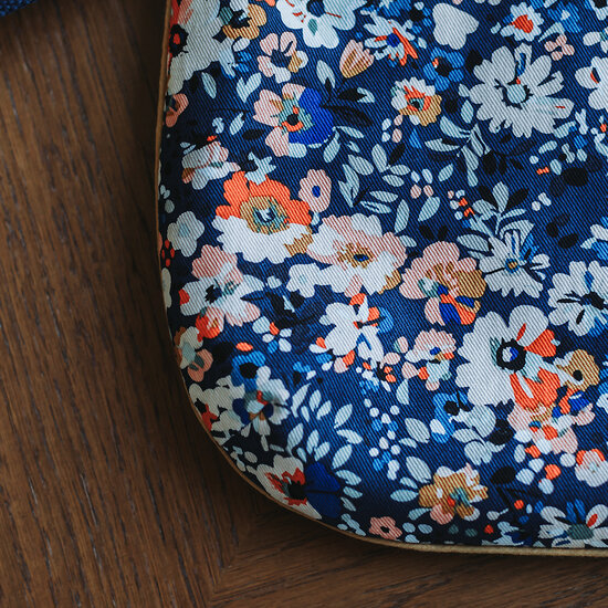 Canvas Gabardine Twill - Flower Joy - Oceana Blauw