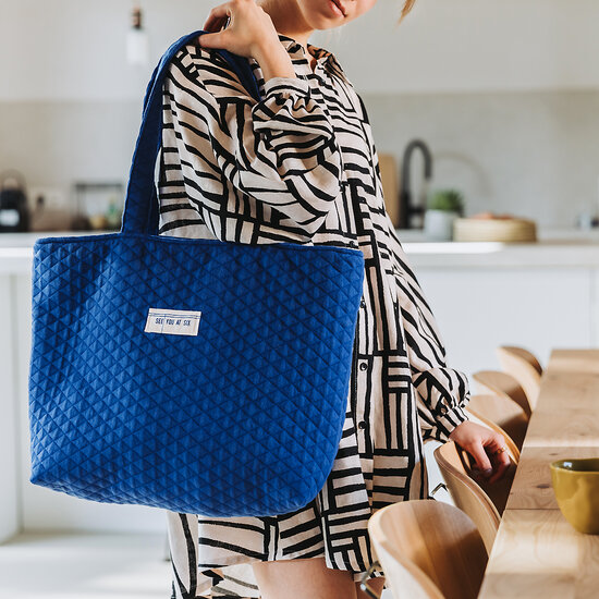 Matelassé Piqué Tricot - Uni - Surf The Web Blauw