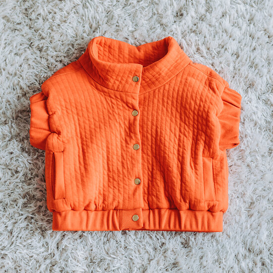 Matelassé Tricot - Uni - Vlamrood