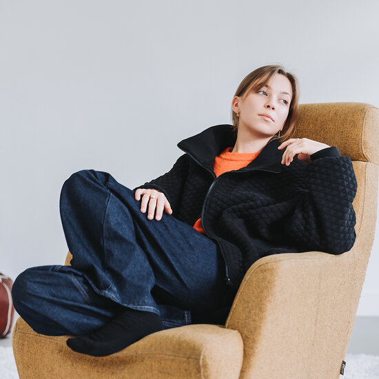 Matelassé Piqué Tricot - Uni - Zwart