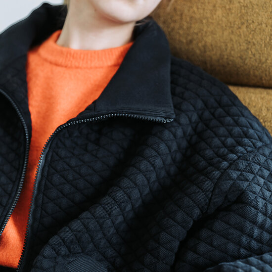 Matelassé Piqué Tricot - Uni - Zwart