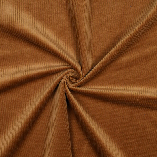 Ribfluweel Stretch - Uni - Cognac