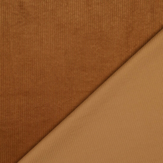 Ribfluweel Stretch - Uni - Cognac