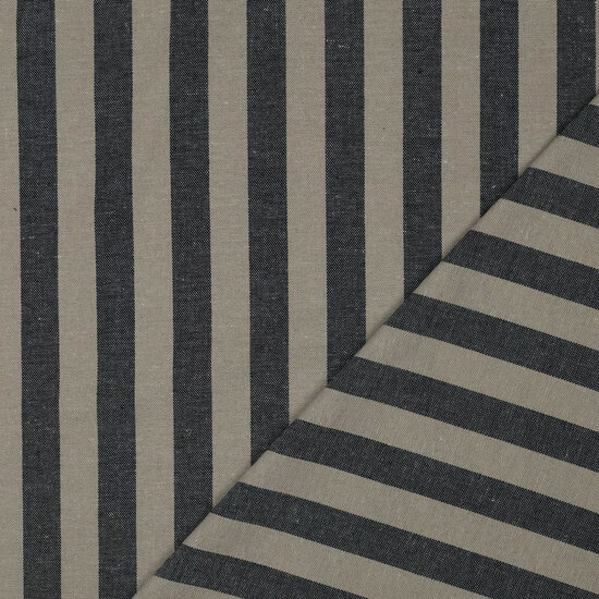 Viscose Linnen - Yarn Dyed Stripes - Navy