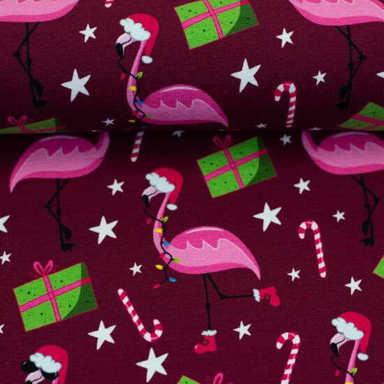 French Terry - Holly Flamingo - Bordeaux