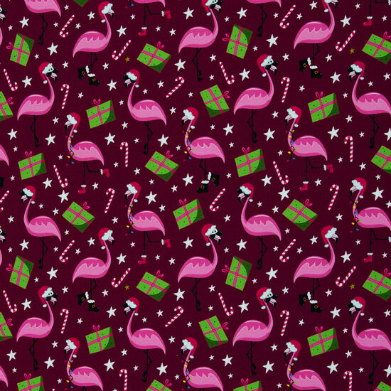 French Terry - Holly Flamingo - Bordeaux
