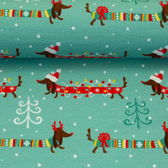 French Terry - Holly Dogs - Munt