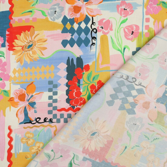 Katoen Satijn - Patchwork - Multicolor