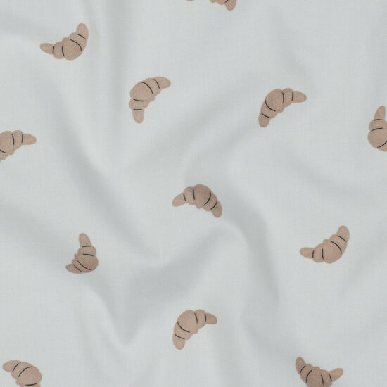 Poplin - Croissants - Wit