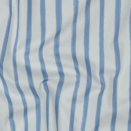 Poplin - Stripes - Wit-Blauw
