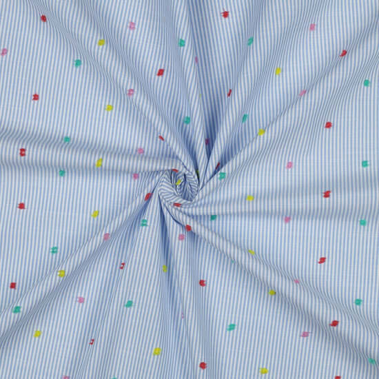 Katoen - Stripes Dobby in Colors - Blauw