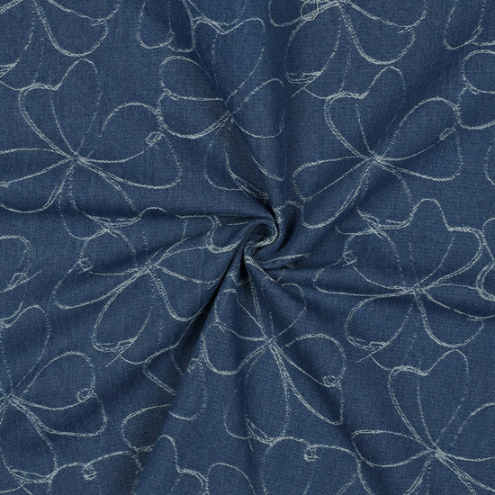 Jacquard Jeans - Flowers - Indigo