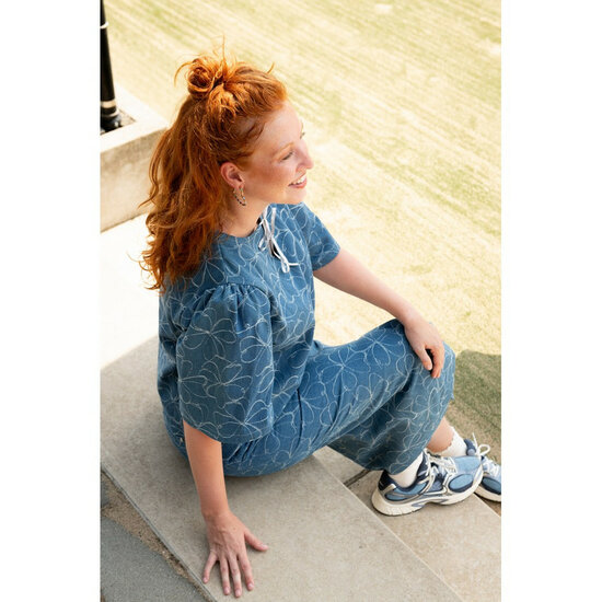 Jacquard Jeans - Flowers - Indigo