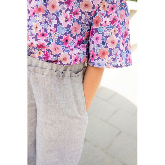 Linnen Katoen - Uni Lurex Gold - Blauw