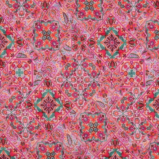 Katoen Quilted - Patchwork Double Face - Roze