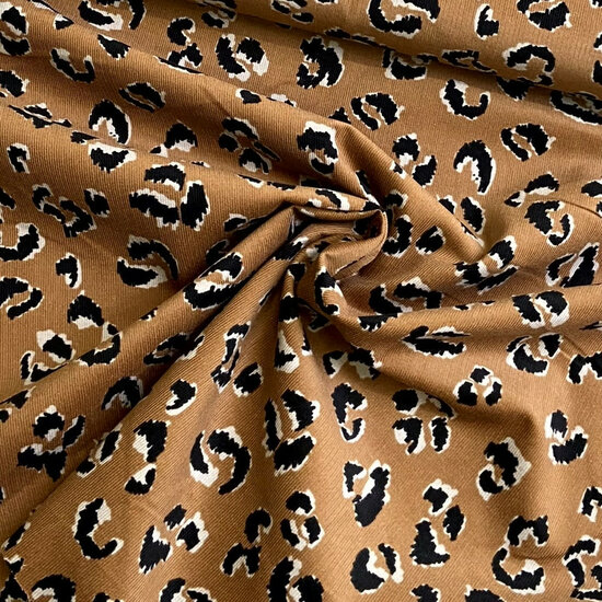 Ribfluweel - Leopard - Bruin