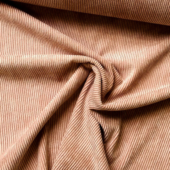 Ribfluweel Stretch - Uni - Peach Parfait