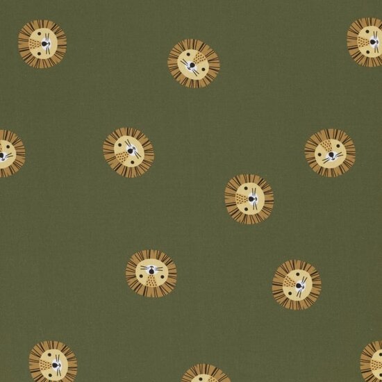 French Terry - Leeuwtjes - Kaki