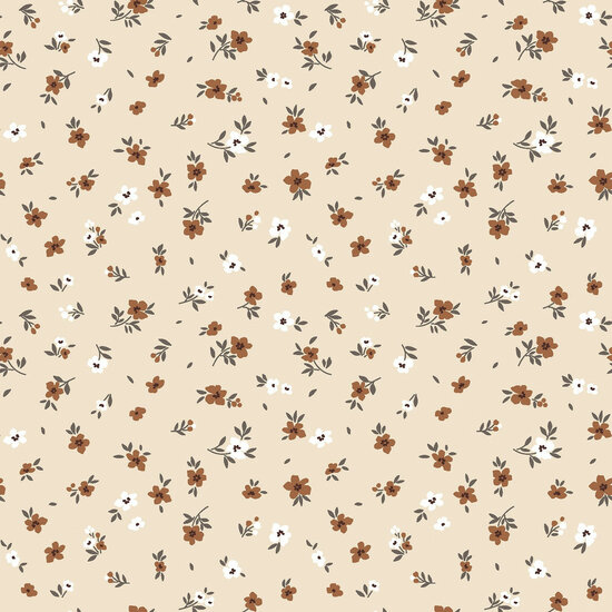 Jersey - Little Flowers - Beige