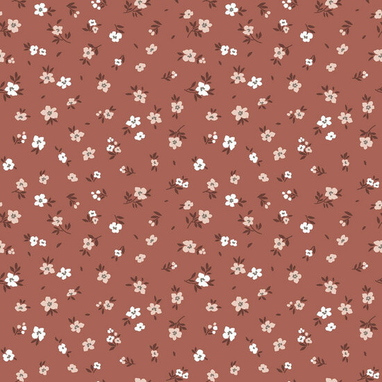 Jersey - Little Flowers - Brique