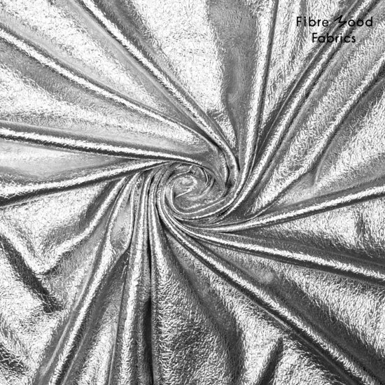 Imitatieleer - Uni Foil Crackle Brushed - Zilver