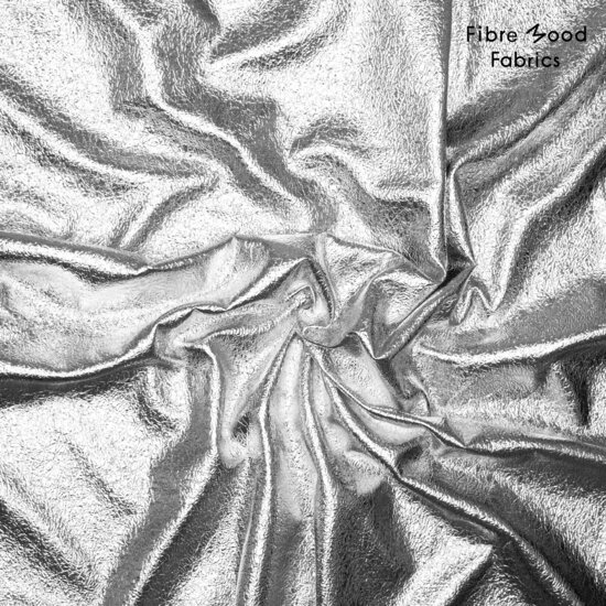 Imitatieleer - Uni Foil Crackle Brushed - Zilver