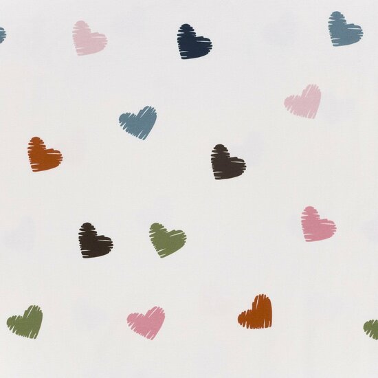 French Terry - Harten - Gebroken Wit