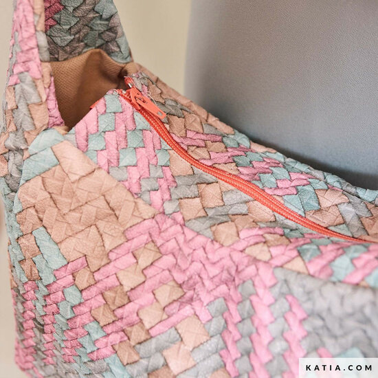 Imitatieleer - Amazonia - Roze-Beige-Petrol