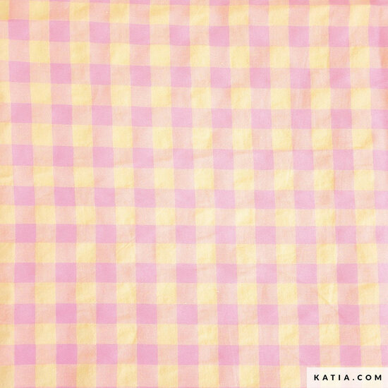 Seersucker - Vichy - Yellow-Pink