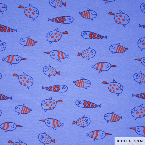 Jersey - Happy Fish - Blauw