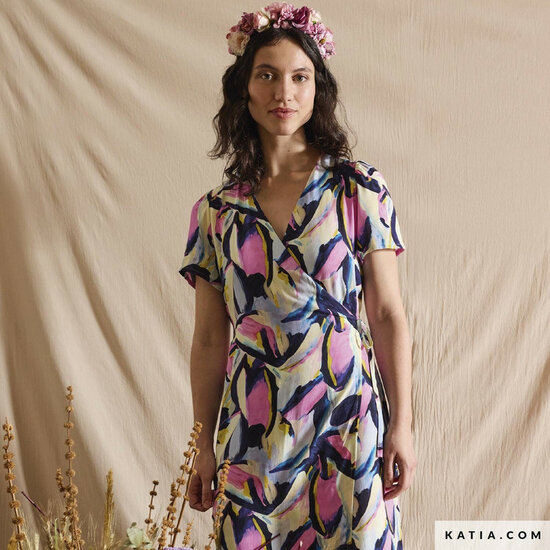 Viscose - Lilac Butterfly - Lila-Blauw-Ecru