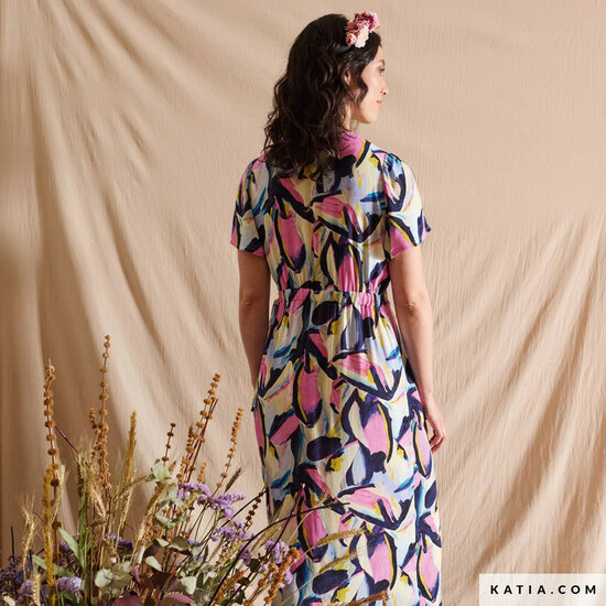 Viscose - Lilac Butterfly - Lila-Blauw-Ecru