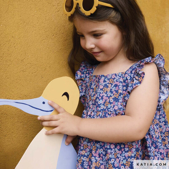 Poplin - Ecuatorian Flowers - Blauw