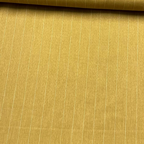 Crepe - Krijtstreep - Geelgroen