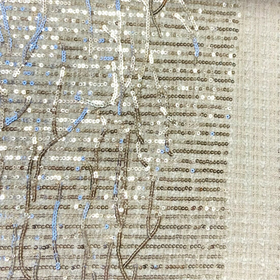 Boucl&eacute; - Chanel With Sequins - Ecru