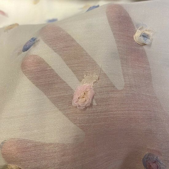 Voile - Pop Up Flowers - Ecru