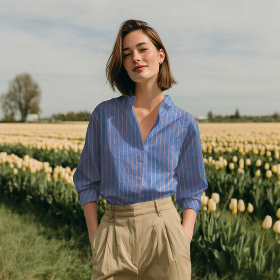 Jeans - Red Stripe - Blauw