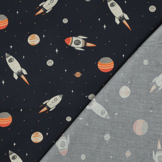 Poplin - Space - Navy
