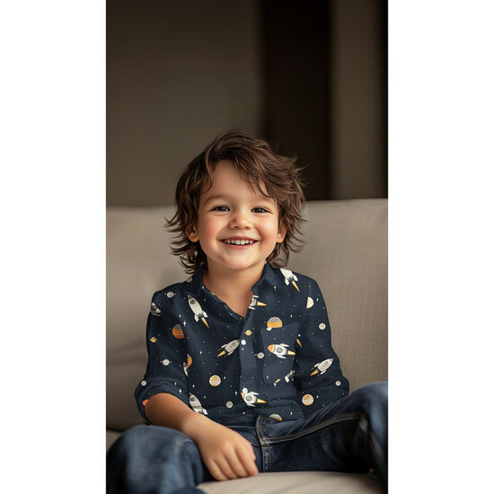 Poplin - Space - Navy