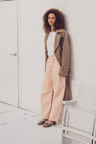 Katoen Twill Stretch - Uni - Peach