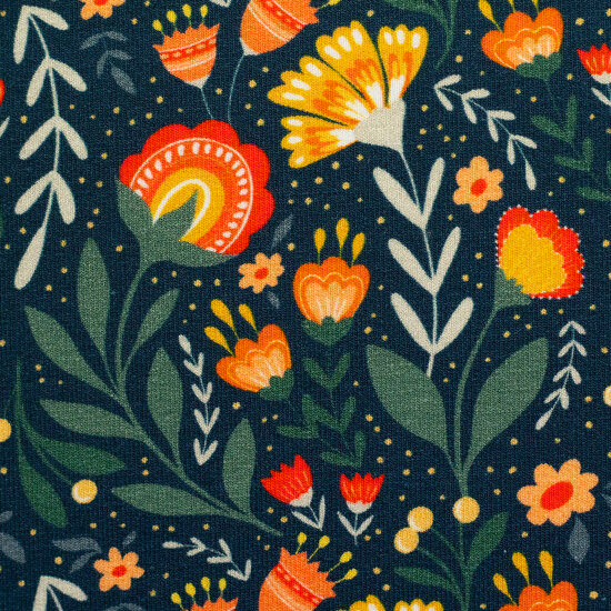 French Terry - Fields of Joy - Blauw