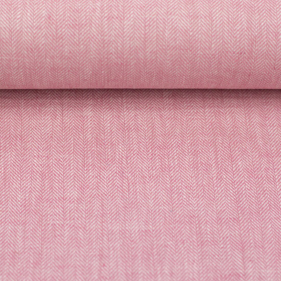 Linnen Katoen - Visgraat - Roze