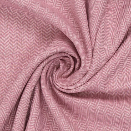 Linnen Katoen - Visgraat - Roze