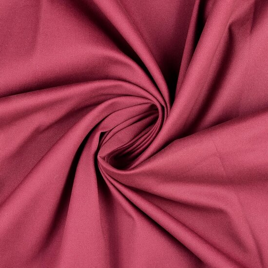 Katoen Twill Stretch - Uni - Bordeaux